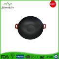 Cast iron japanese wok with wooden lid